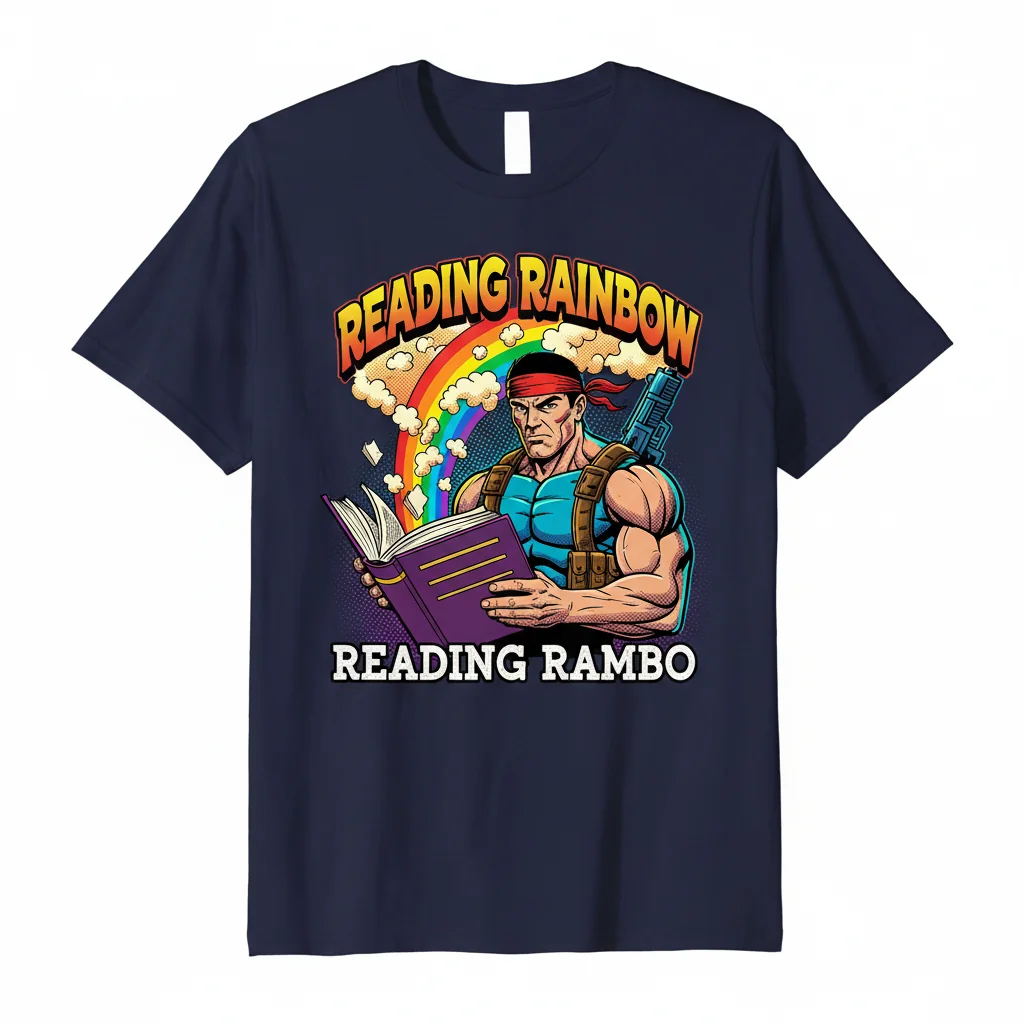 Reading Rambo - Reading Rainbow: The Durable, Fade-Resistant Essential T-Shirt