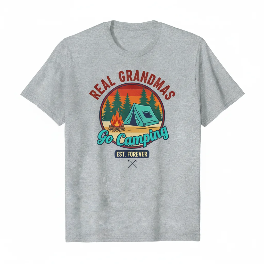 Grandmas Go Camping T-Shirt - Funny Grandma Camper Tee for Women