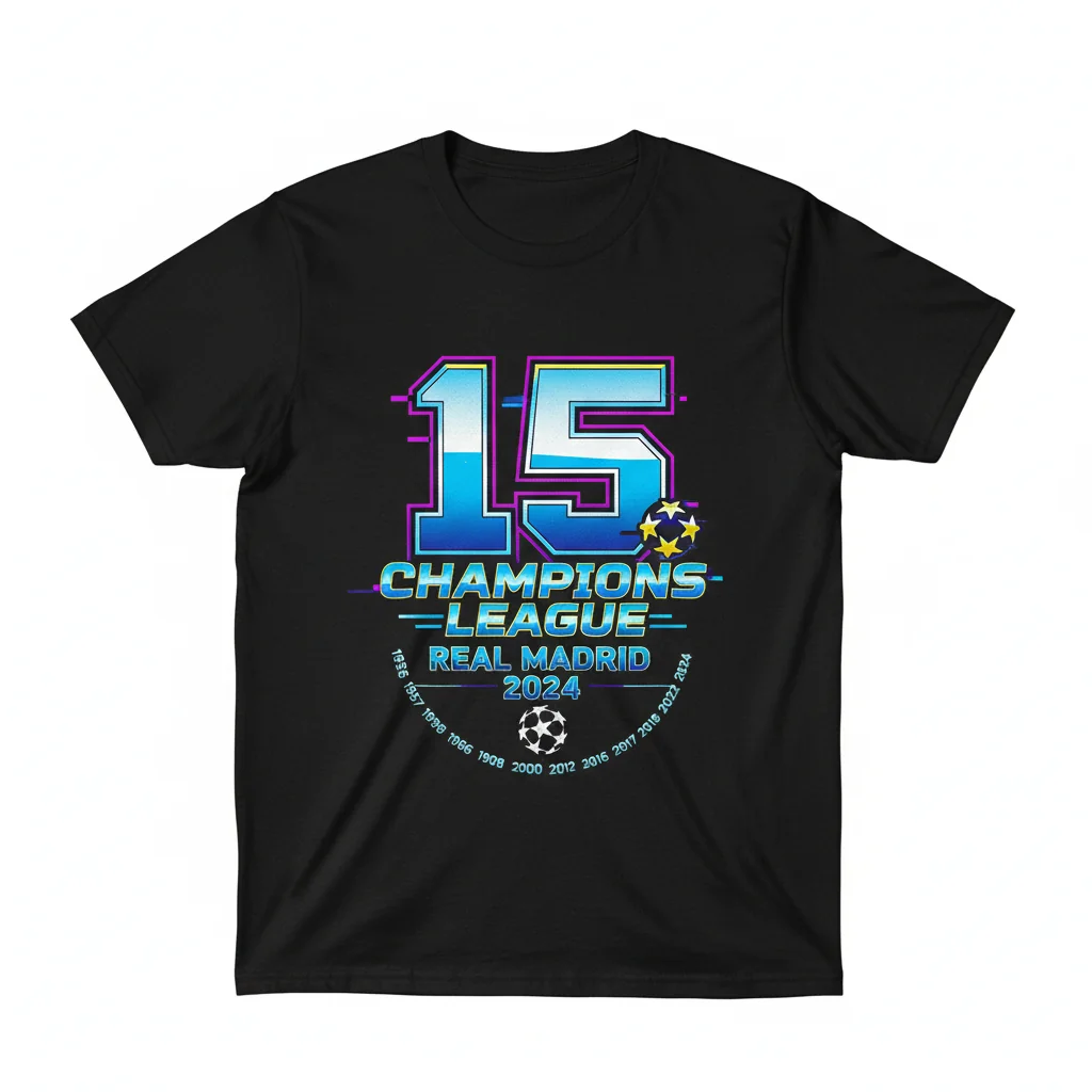 Real Madrid 2023 2024 UEFA Champions League Champions T-Shirt
