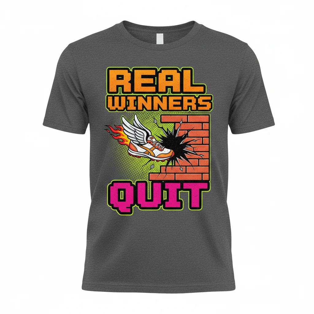 "Real Winners Quit!" Premium Unisex Tee - Ultimate Comfort & Durability