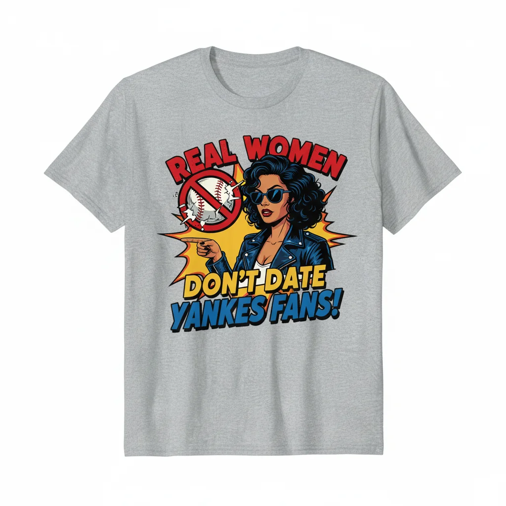 Real Women Don't Date Yankees Fans T-Shirt - Funny Baseball Fan Tee