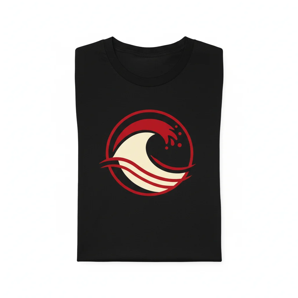 Red & Cream Wave Essential T-Shirt - Unisex Cotton Tee