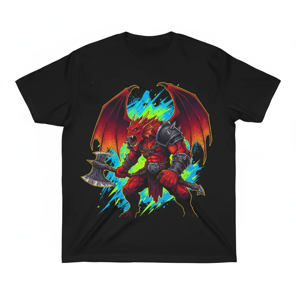 Red Dragonborn Barbarian Essential T-Shirt: Unyielding Style, Lasting Comfort