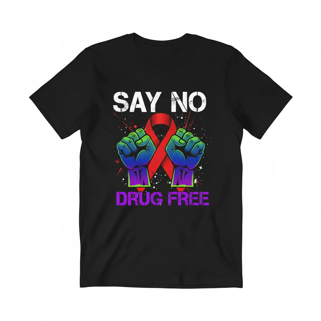 Red Ribbon Week Say No To Drugs Anti-Drug Awareness Tee - Durable & Eco-Friendly