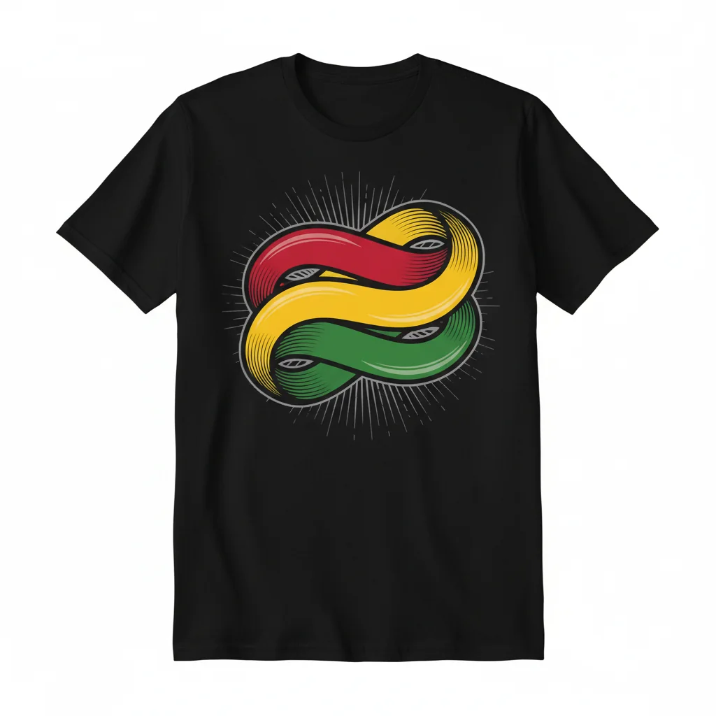 Vibrant Red, Yellow & Green Stripe Graphic T-Shirt – Unisex Style