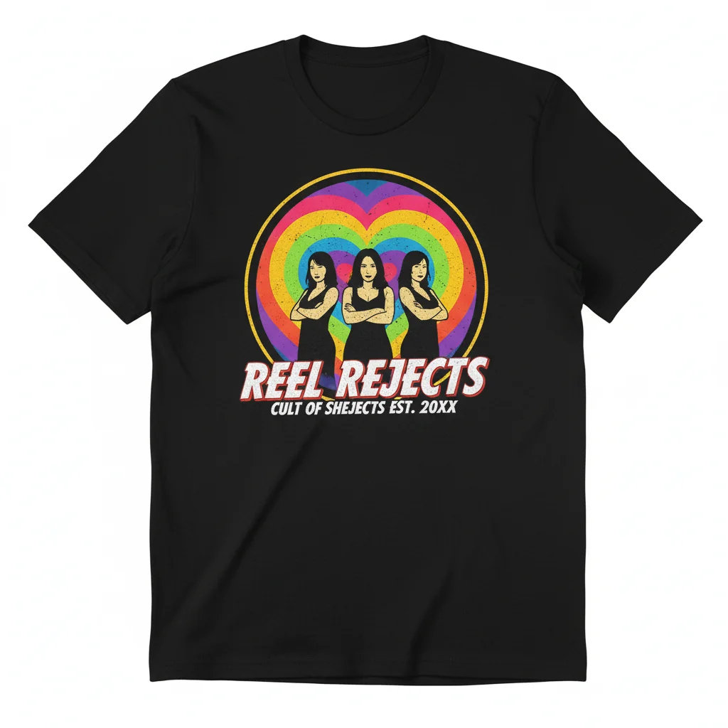 Reel Rejects Cult of Shejects Rainbow Heart Graphic T-Shirt | Premium Cotton Tee