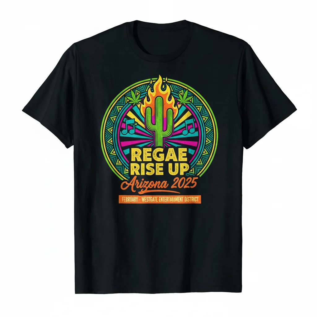 Reggae Rise Up Arizona 2025 Commemorative Poster Tee – Lasting Style & Comfort