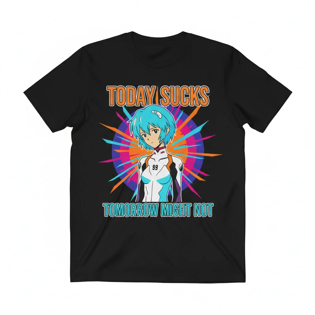 Rei Ayanami "Today Sucks" T-Shirt | Premium Pre-Shrunk Cotton Tee