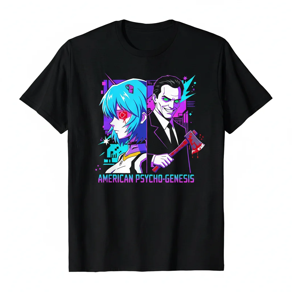 The Enigmatic Fusion: Rei Ayanami x Patrick Bateman Essential Tee
