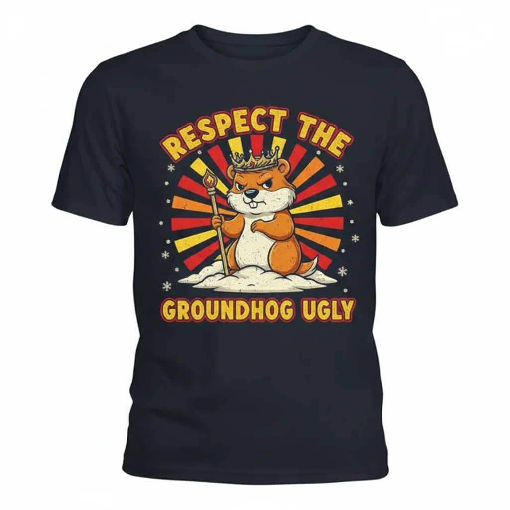 Respect the Groundhog T-Shirt | Funny Ugly Groundhog Day Tee