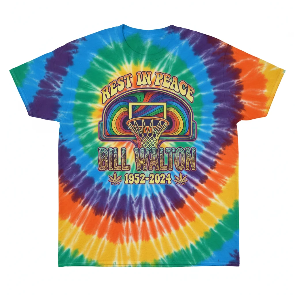 Bill Walton Tie Dye RIP Shirt – Legend Tribute Tee