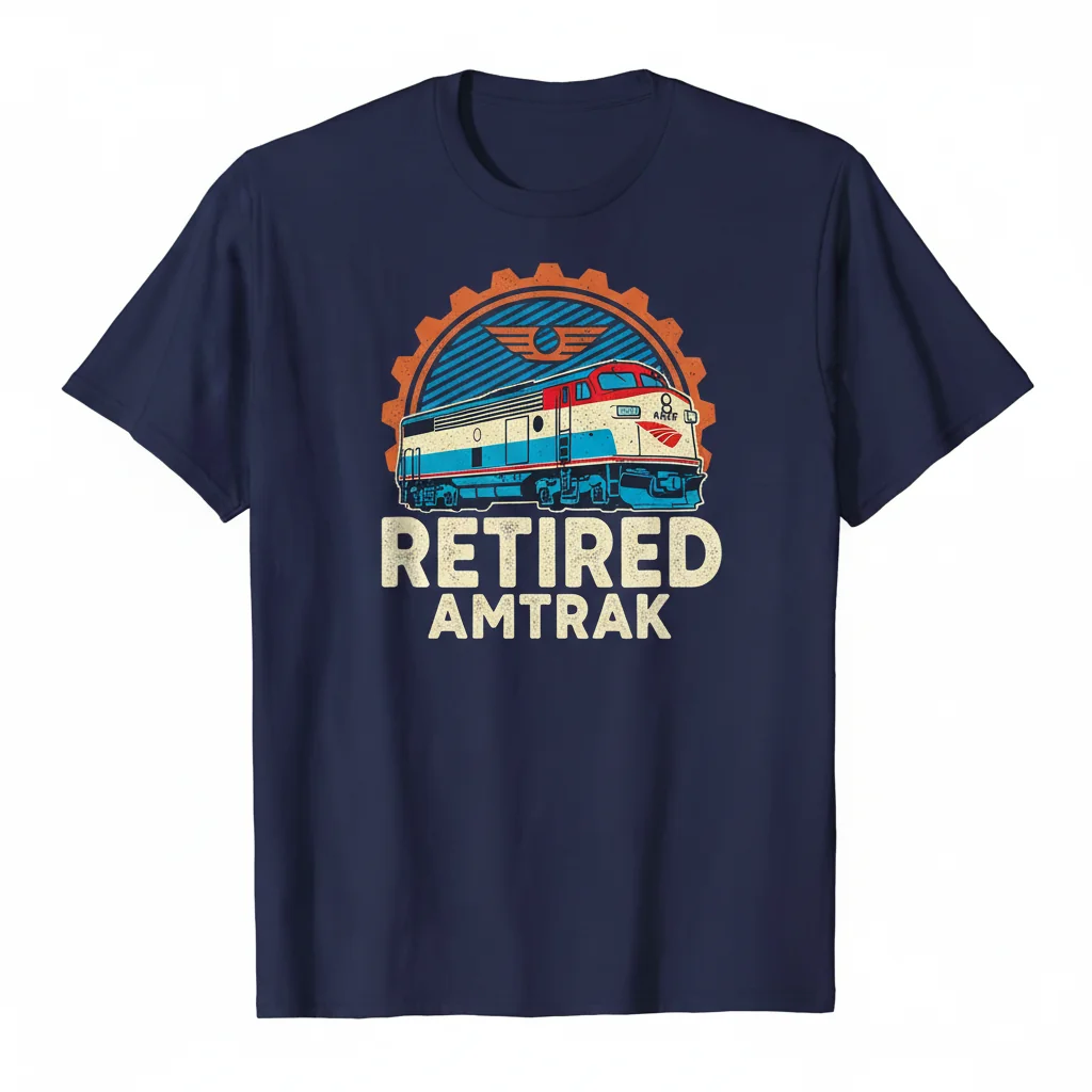 Retired Amtrak Train T-Shirt | Retirement Gift for Railroad Enthusiast