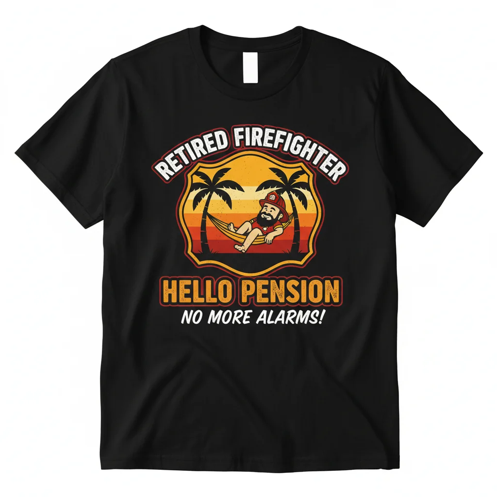 Retired Firefighter - 'Hello Pension' Essential T-Shirt for Men: Comfort & Durability Guaranteed