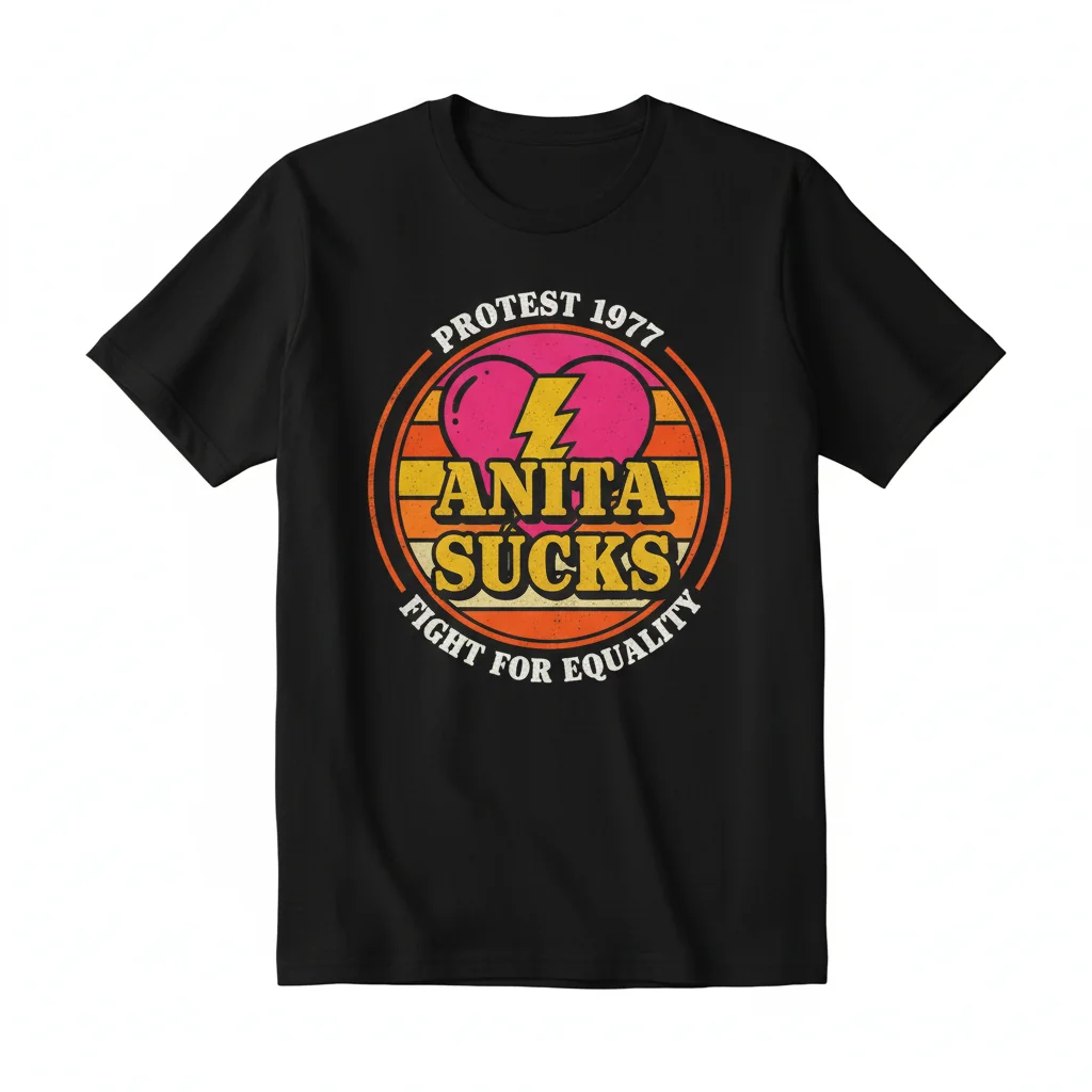 Retro 1977 LGBT+ Protest Slogan "Anita Sucks" Essential T-Shirt – Vintage Pride & Activism Tee