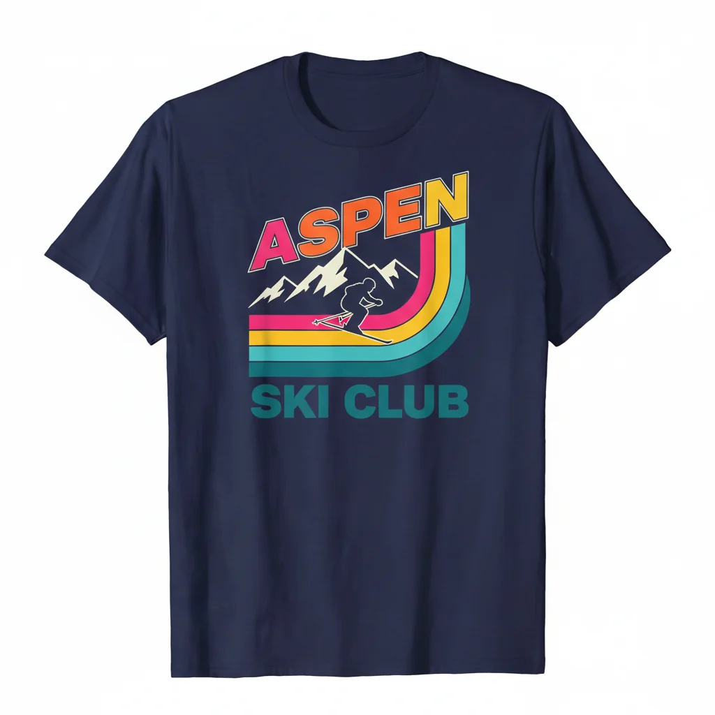 Retro Aspen 70s/80s Style Skiing Stripe Essential T-Shirt