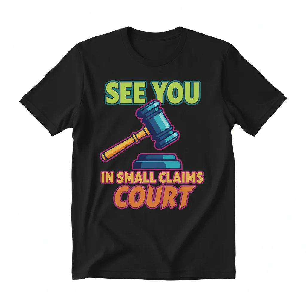Retro 'See You In Small Claims Court' T-Shirt | Funny Lawyer Graphic Tee