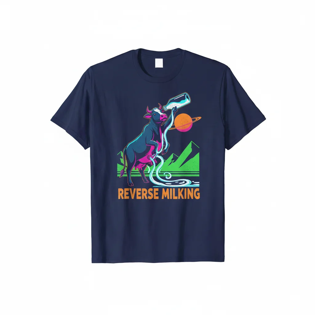 Reverse Milking Essential T-Shirt – Unique Cow Graphic Tee