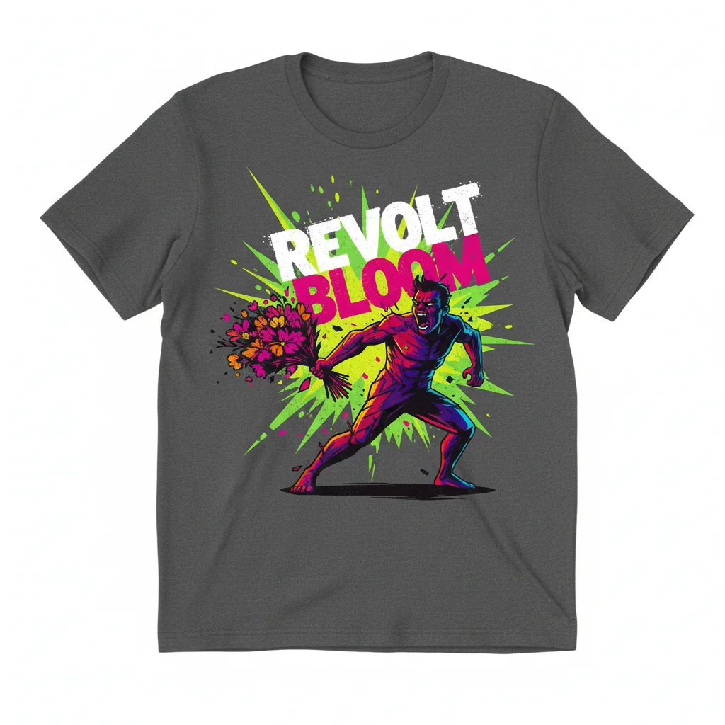 Banksy Flower Thrower Revolution Rage Stencil T-Shirt - Premium Cotton Tee