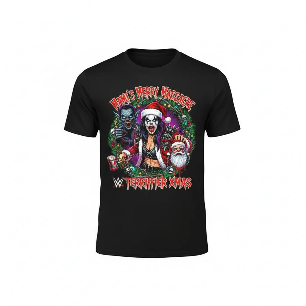 Rhea Ripley WWE Terrifier Christmas Shirt - Official Fan Apparel