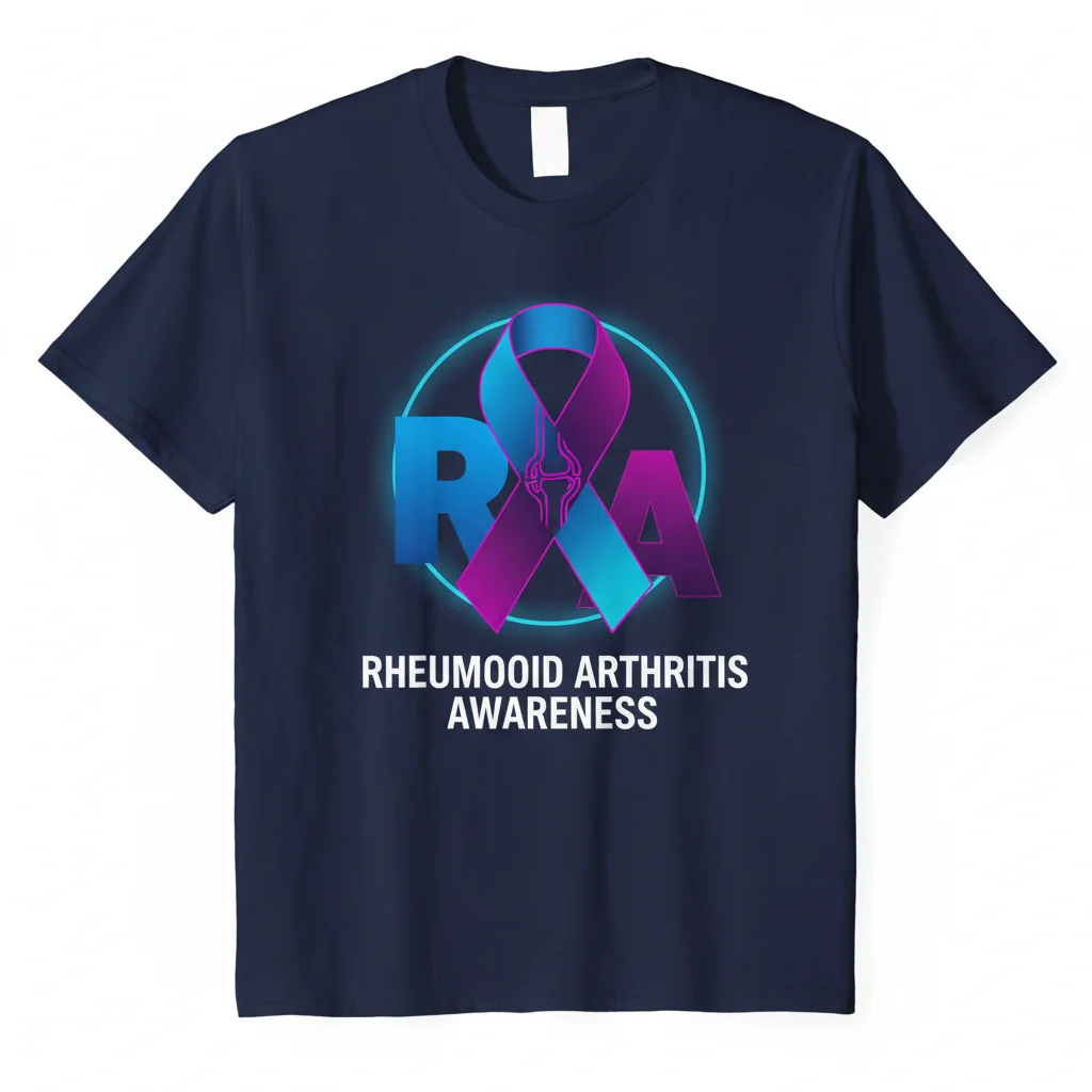 Rheumatoid Arthritis Awareness Ribbon T-Shirt - Essential Soft Cotton Tee