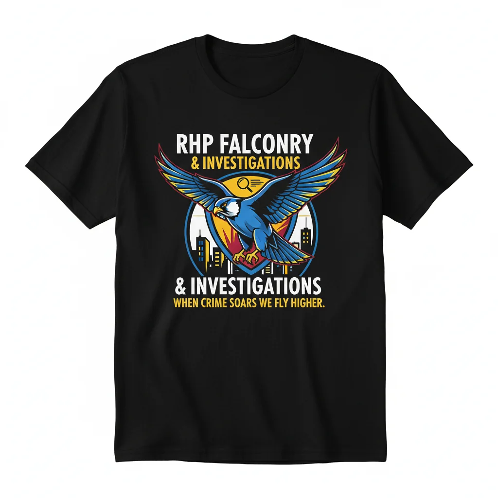 RHP Falconry & Investigations: When Crime Soars, We Fly Higher – Premium Unisex Tee