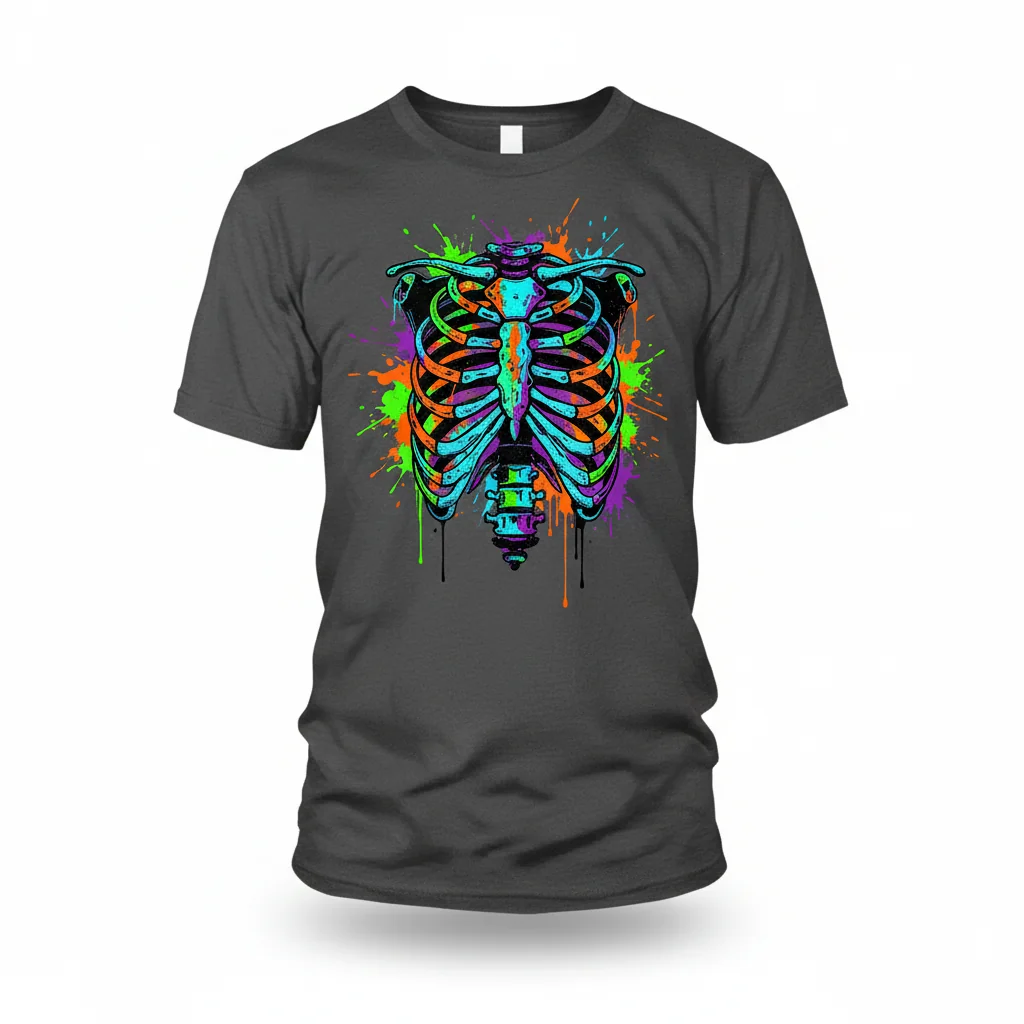Rib Cage Design: Ultra-Durable Essential T-Shirt – Fade-Resistant & Perfect Fit