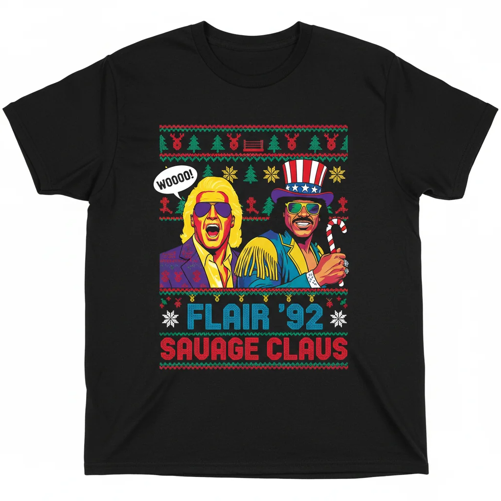 Ric Flair '92 Savage Ugly Christmas Sweater - Woooo! Holiday Apparel