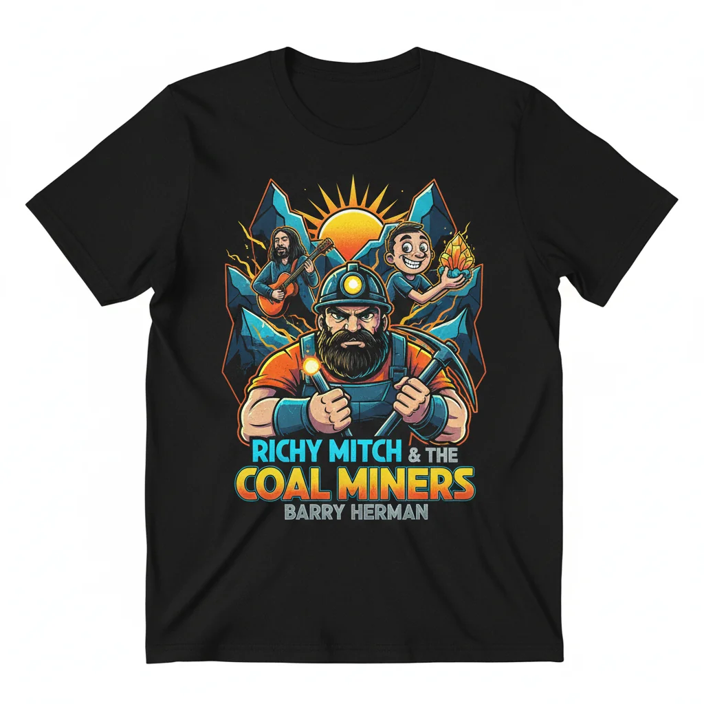 Richy Mitch & The Coal Miners Barry Herman Band Tee - Premium Cotton T-Shirt