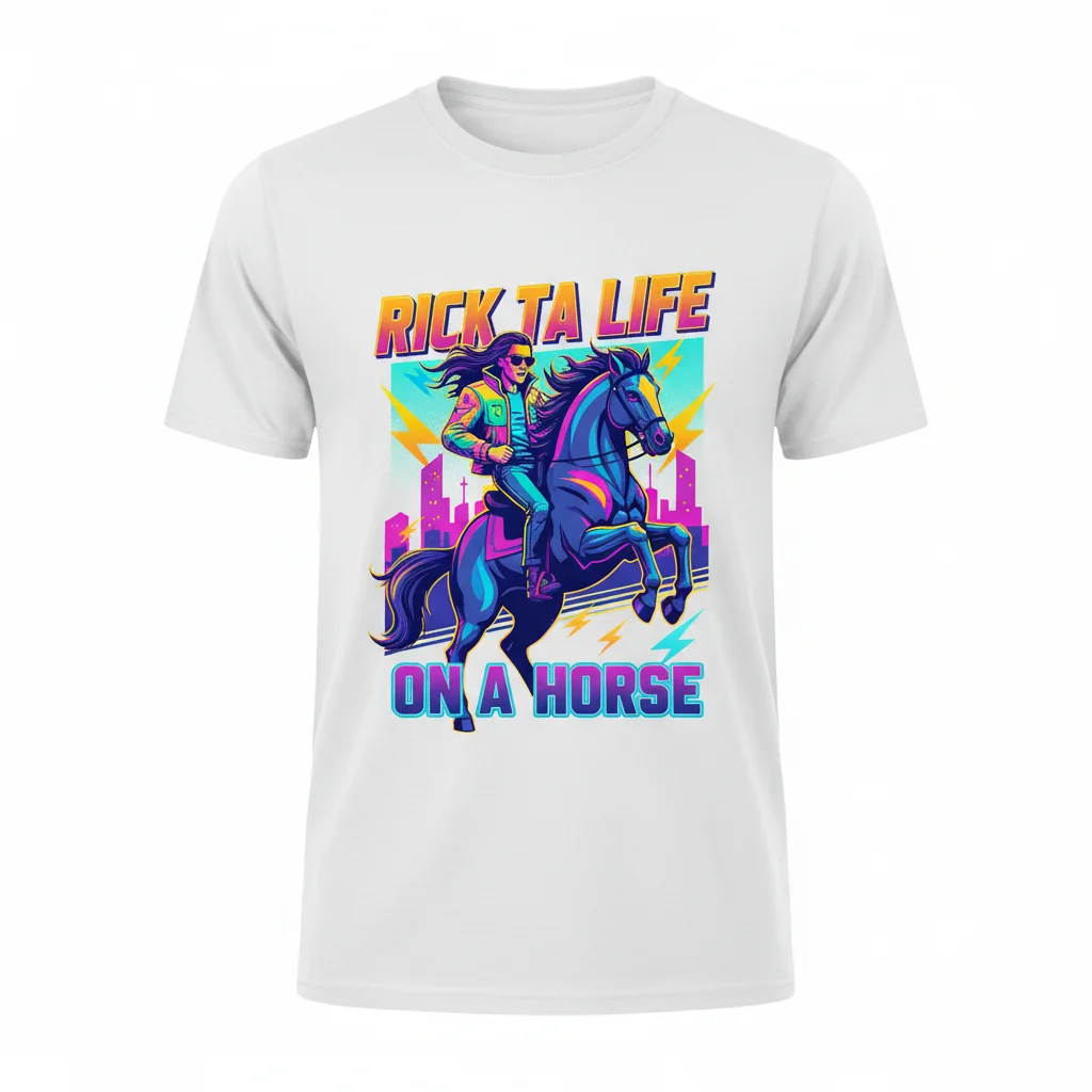 RICK TA LIFE ON A HORSE Active T-Shirt – Equestrian Humor & Style