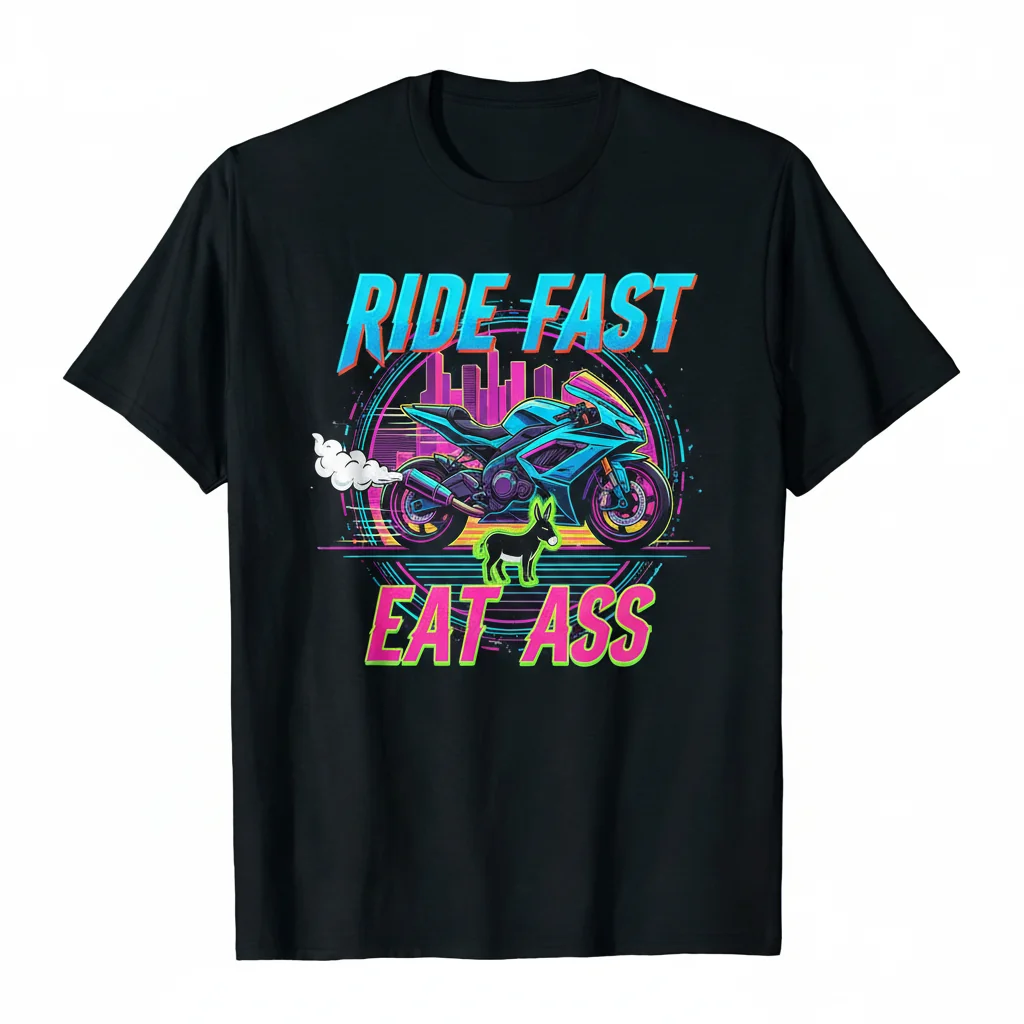 Ride Fast Eat Ass Essential T-Shirt - Premium Cotton Crew Neck Tee