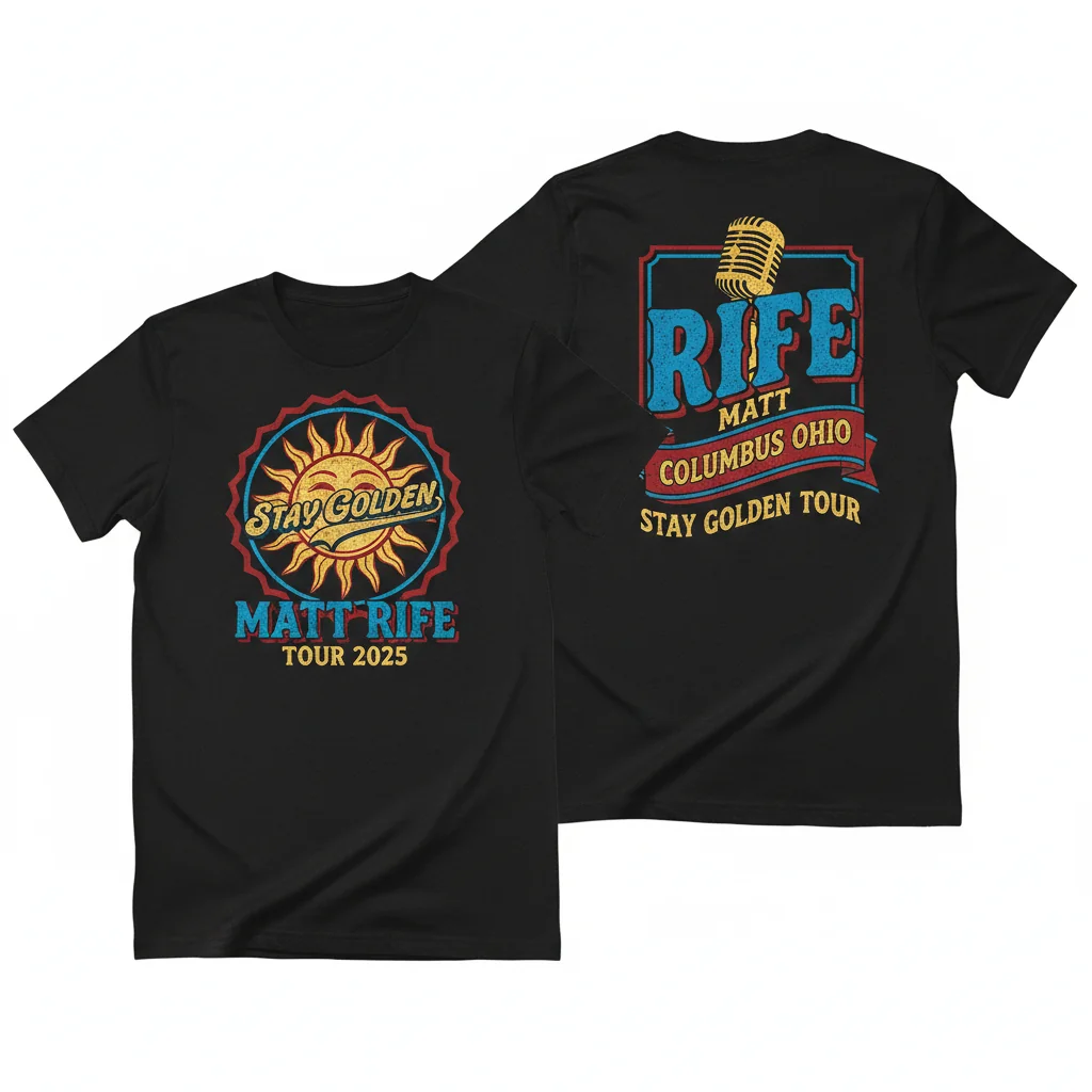 Matt Rife 2025 Tour Shirt - Stay Golden Columbus, Ohio (2-Sided)
