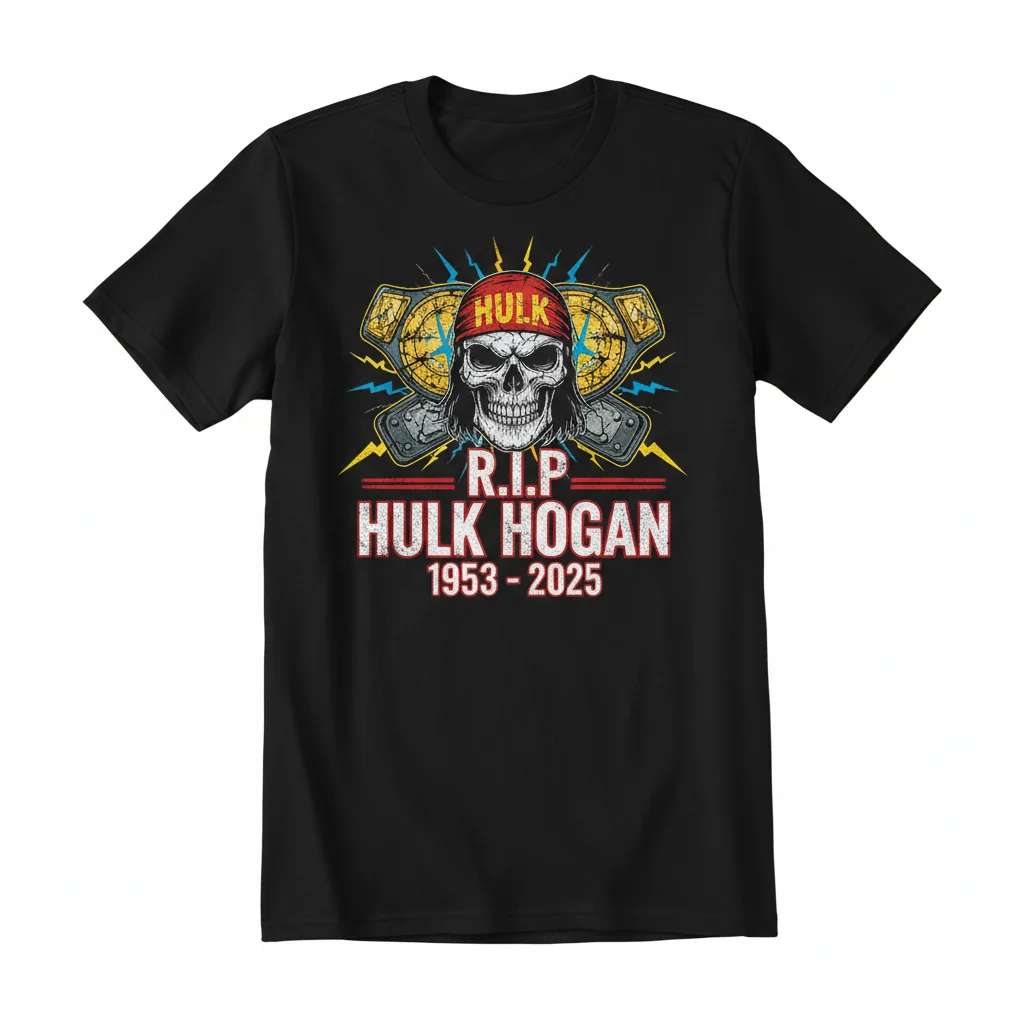 RIP Hulk Hogan 1953-2025 Shirt | Premium Unisex Tee with Fade-Resistant Print