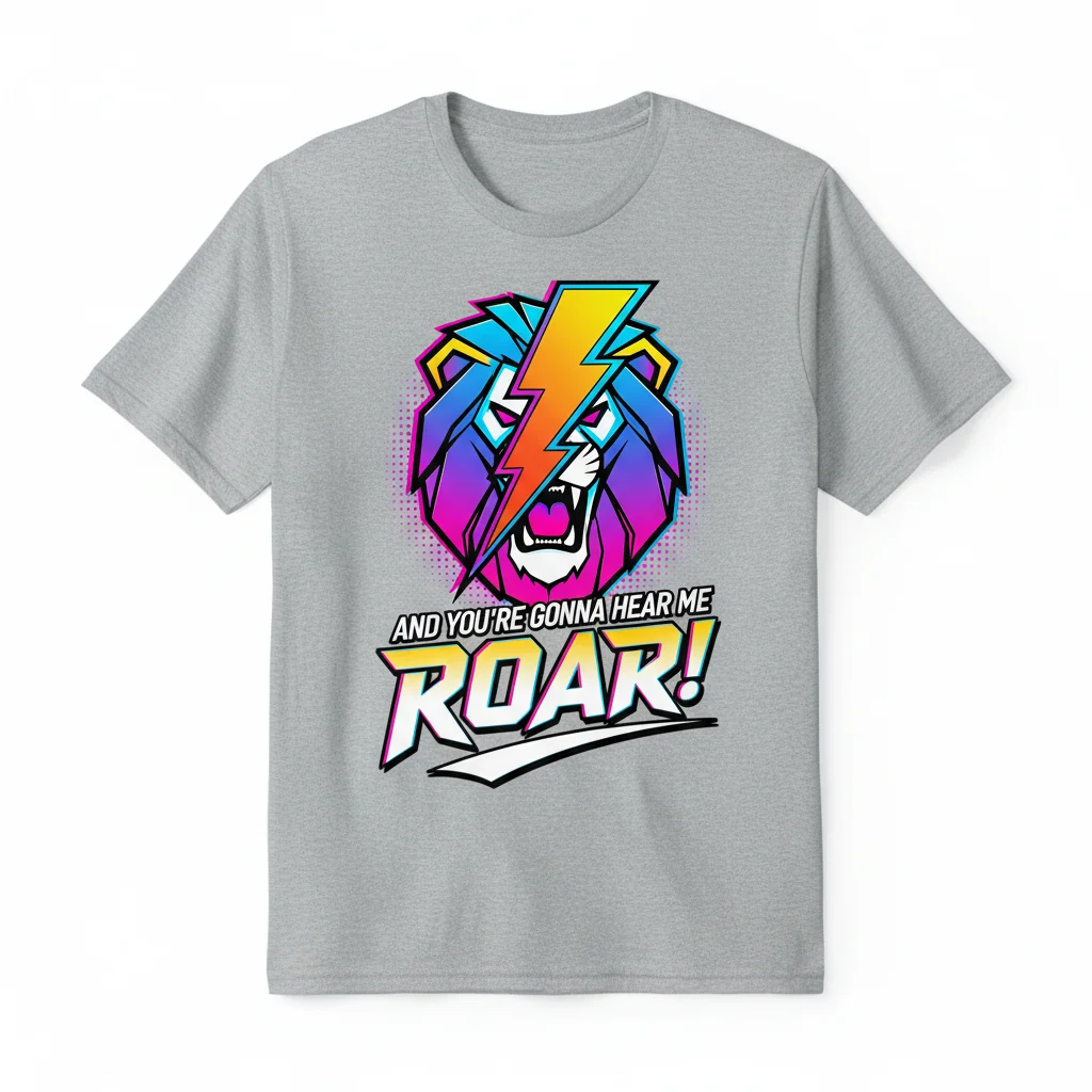 ROAR Lyric T-Shirt | Durable Pre-Shrunk Cotton & Vibrant Eco-Friendly Ink