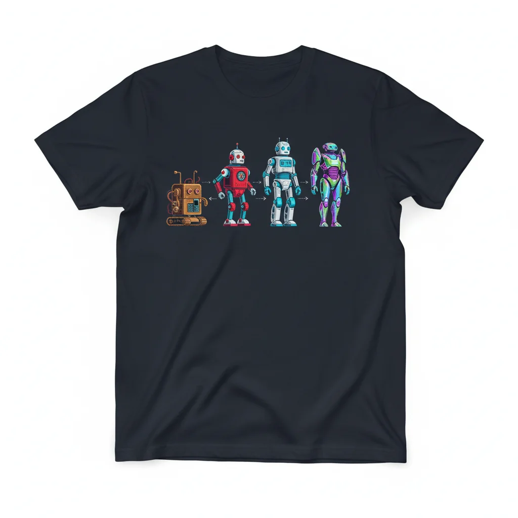 Robot Evolution Essential T-Shirt - Sci-Fi Tee