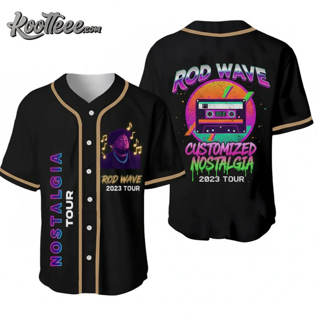 Rod Wave Nostalgia 2023 Tour Baseball Jersey - Durable, Fade-Resistant Fan Gear