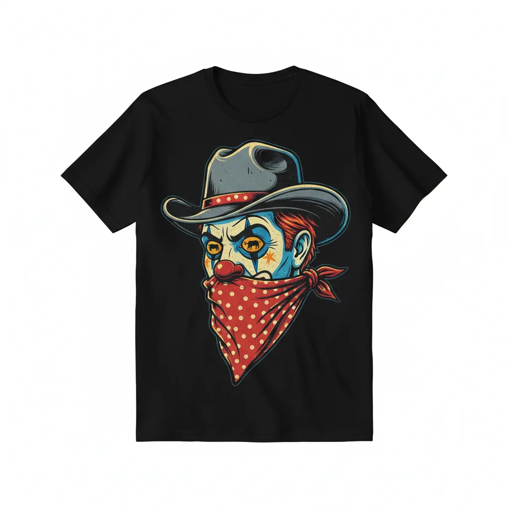 Rodeo Clown Keeps an Eye on the Bull T-Shirt - Premium Cotton Graphic Tee