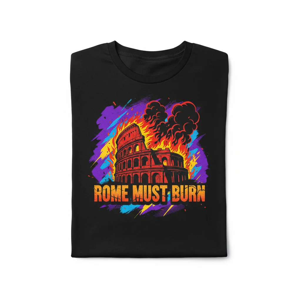 ROME MUST BURN Essential T-Shirt – Premium 100% Cotton Graphic Tee
