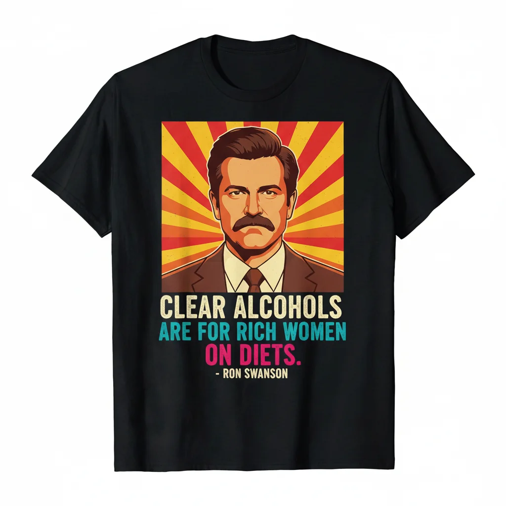Ron Swanson Clear Alcohols Vibes Tee