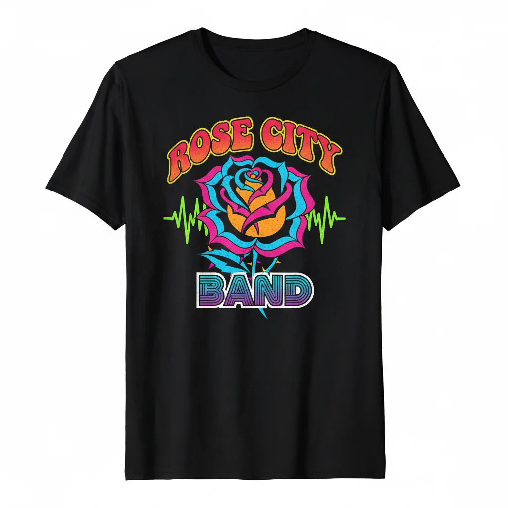 Rose City Band Shirt - Fade-Resistant Print & Perfect Unisex Fit