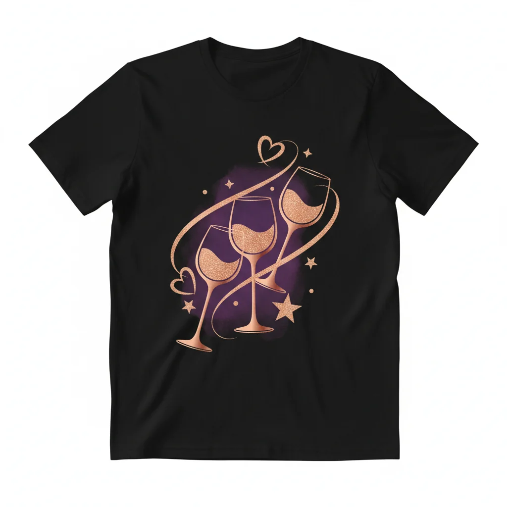 Rose Gold Girly Wine Glasses: The Durable, Perfect-Fit Essential T-Shirt