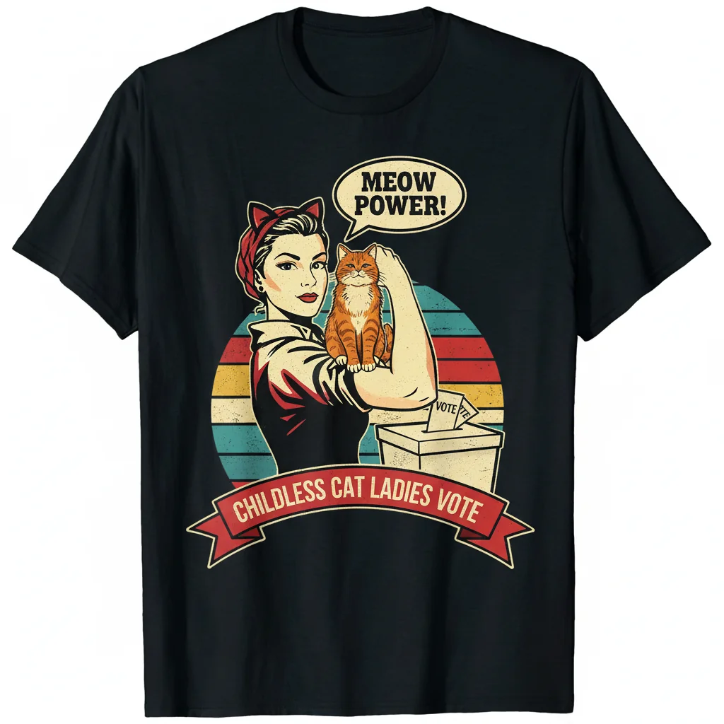 Rosie the Riveter & Cat Ladies Vote T-Shirt