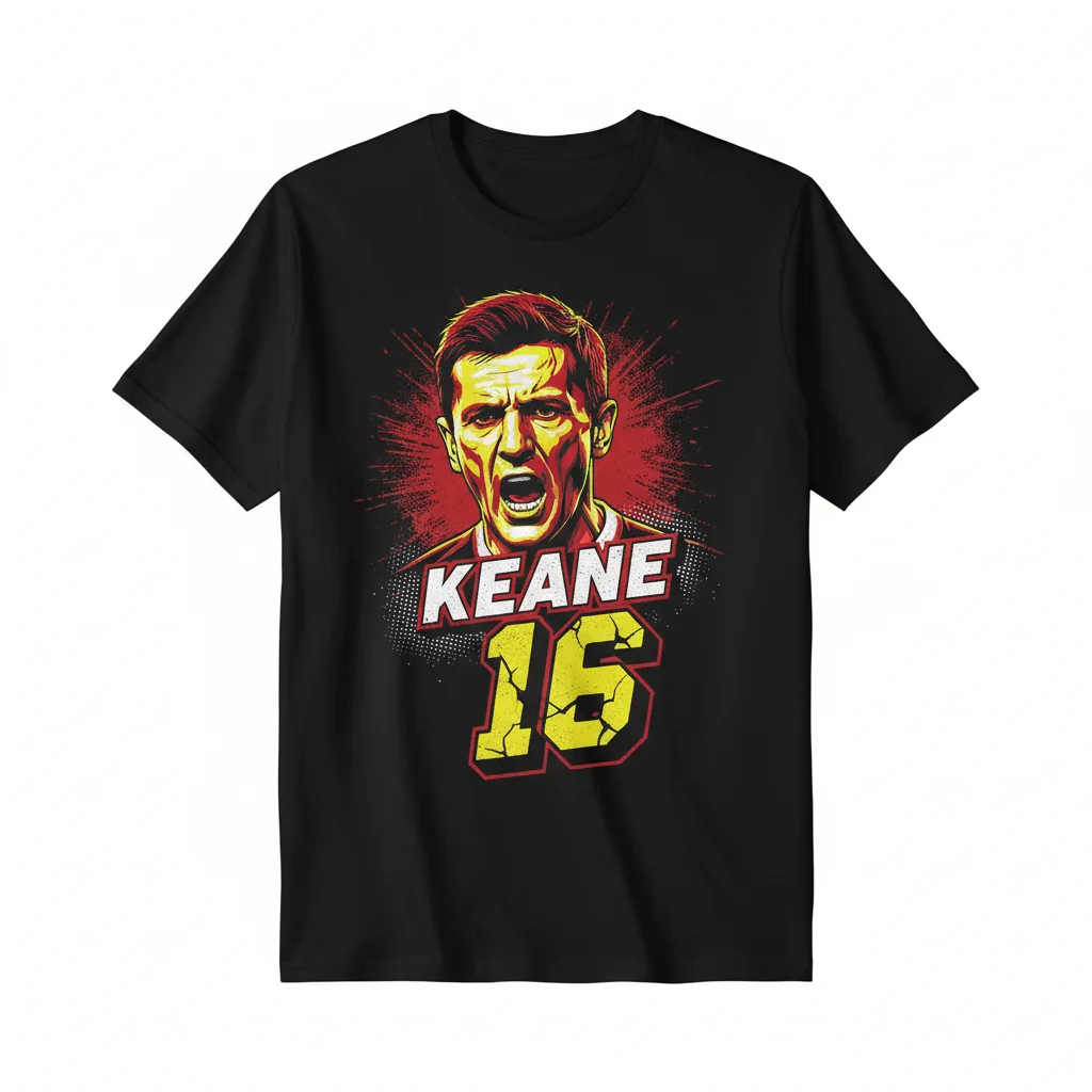 Roy Keane 16 Man United Football Number Essential T-Shirt – Classic Fan Apparel