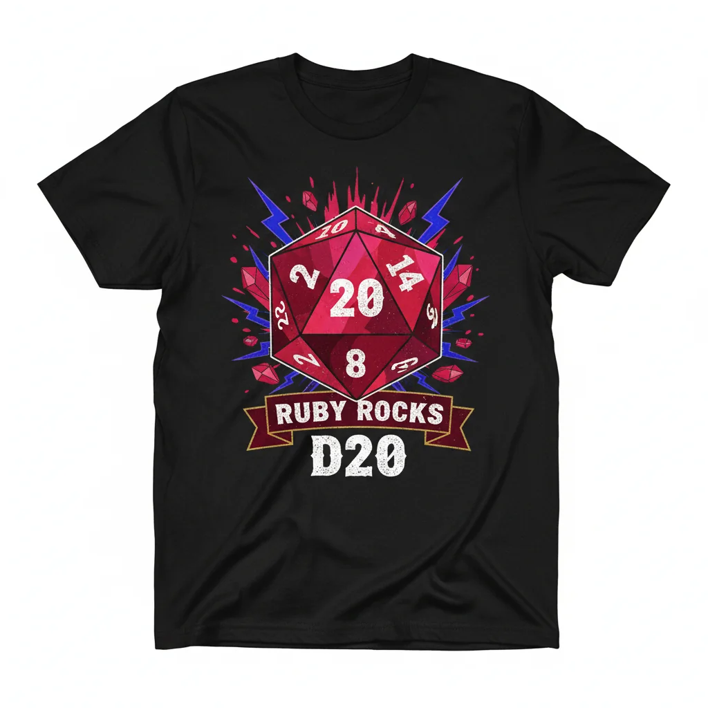 Ruby Rocks D20: Your Lucky Roll Essential Tee