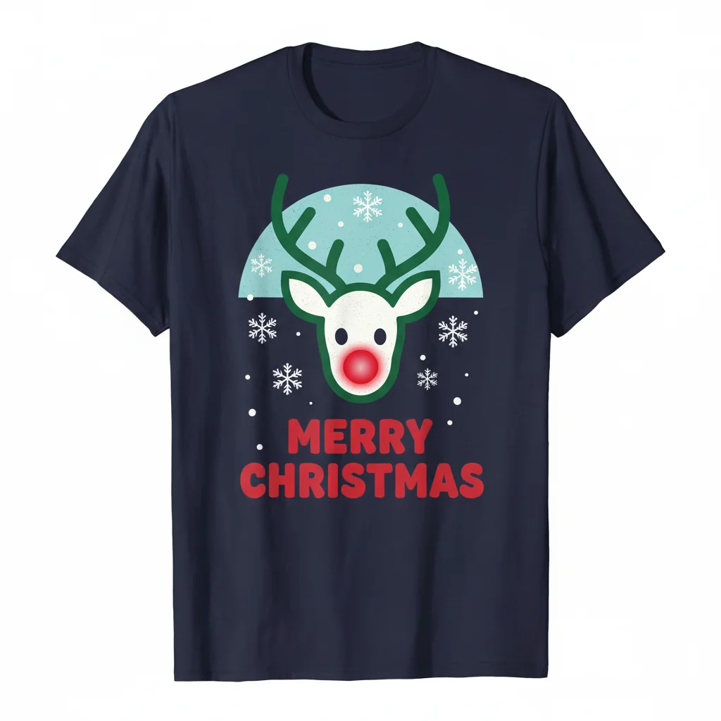 Rudolph The Red-Nosed Reindeer Merry Christmas Tee – Ultra-Durable & Fade-Resistant