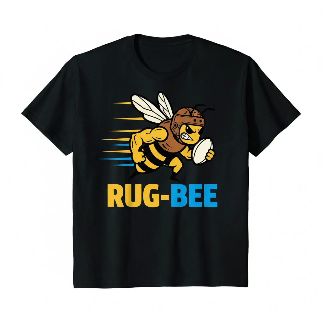The Ultimate Rug-Bee T-Shirt | Durable & Vibrant Tee for Rugby Fans