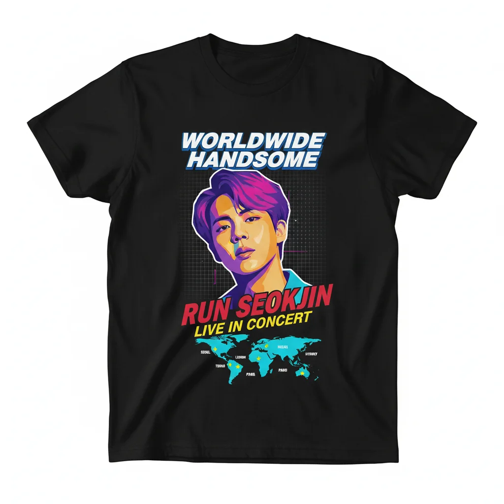 Worldwide Handsome Jin Concert Tee - Run SeokJin BTS Shirt
