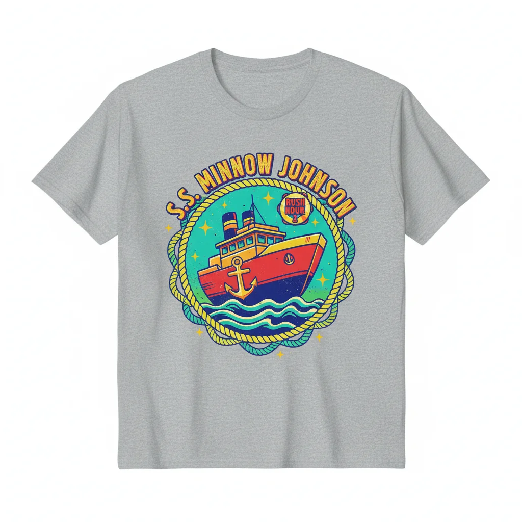 Rush Hour 2 - S.S. Minnow Johnson (White) - The Iconic Crossover Tee