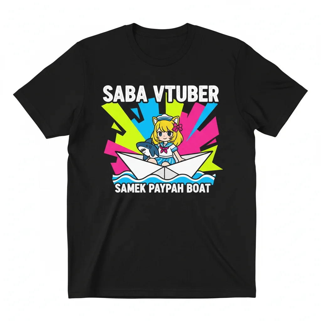 Saba VTuber Samek Paper Boat Graphic T-Shirt | Premium Cotton Tee