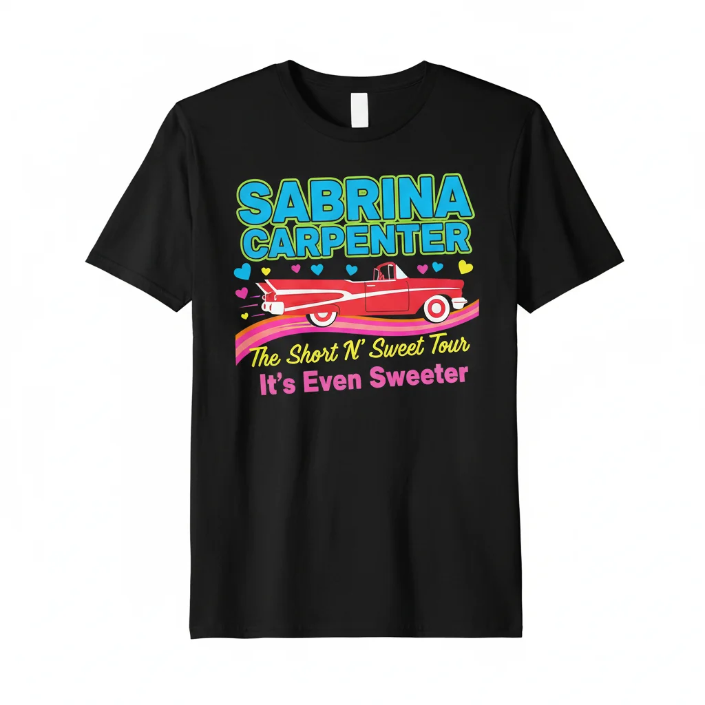 Sabrina Carpenter 'The Short N’ Sweet Tour' Commemorative Tee – Feel the Music, Live the Sweetness