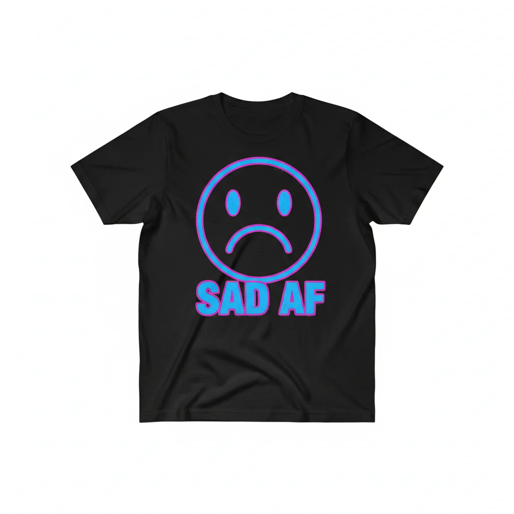 Sad AF Frowny Face Essential Unisex Tee - Comfort & Style